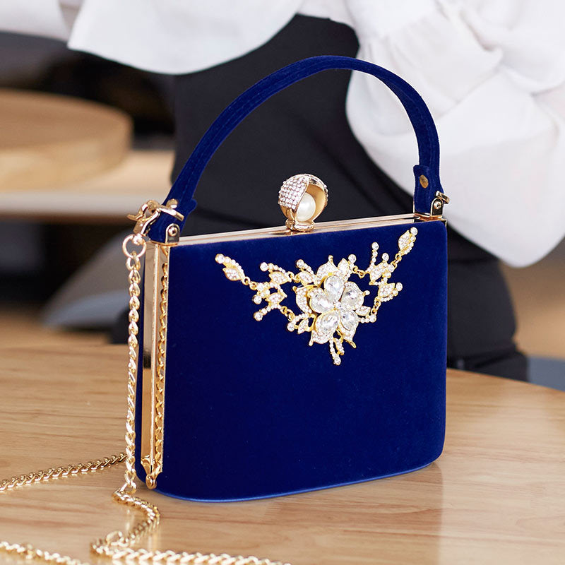 Women's Fashion Diamond Party Dress Clutch Chain Handbags