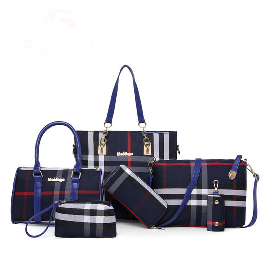 Women's Pretty Fashion Plaid Canvas Portable Shoulder Bags