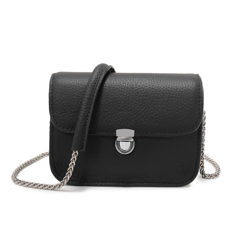 Women's Lychee Pattern Fashion Top Layer Cowhide Shoulder Bags