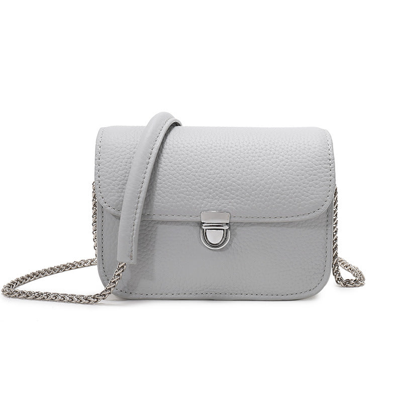 Women's Lychee Pattern Fashion Top Layer Cowhide Shoulder Bags