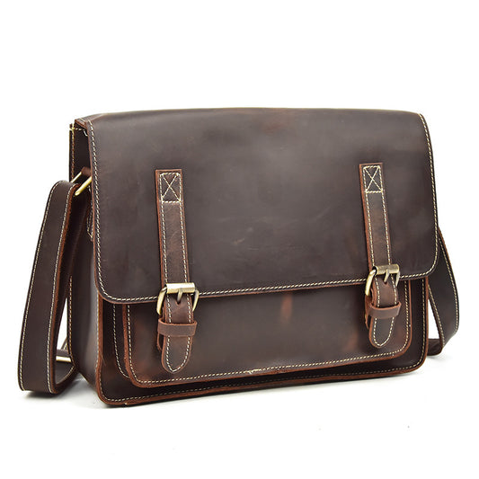 Men's Genuine Leather Crazy Horse Top Layer Men's Shoulder Bags