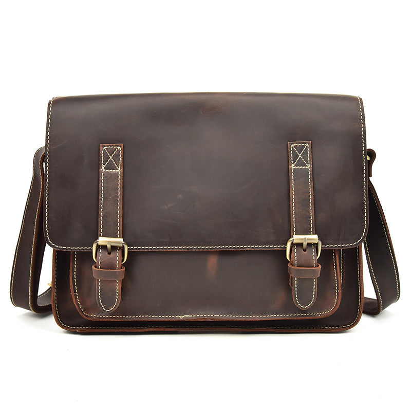 Men's Genuine Leather Crazy Horse Top Layer Men's Shoulder Bags