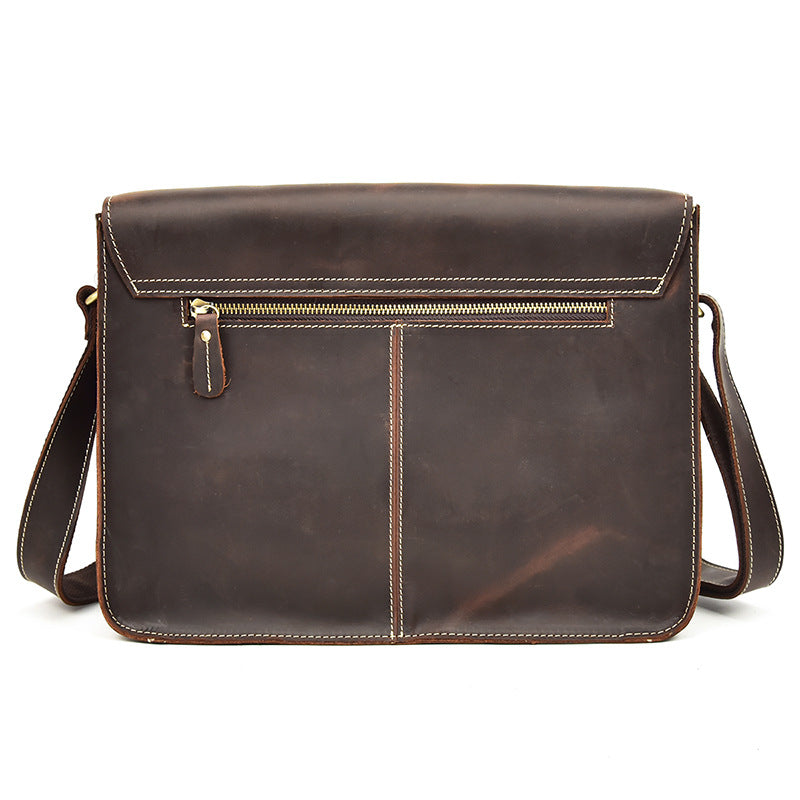 Men's Genuine Leather Crazy Horse Top Layer Men's Shoulder Bags