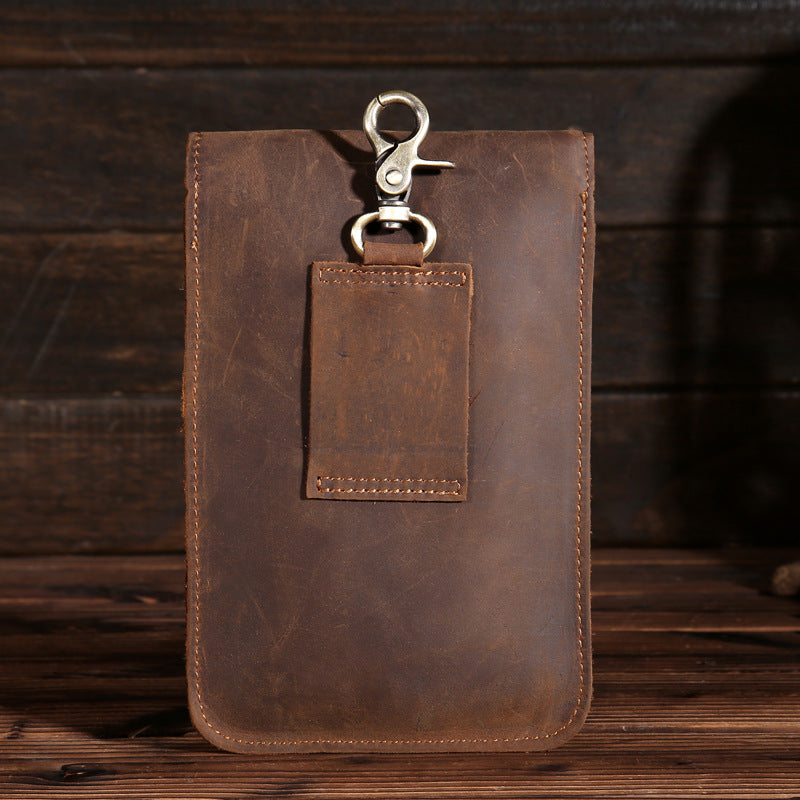 Top Layer Crazy Horse Skin Leather For Men's Waist Packs