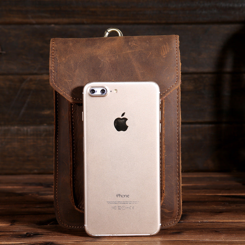 Top Layer Crazy Horse Skin Leather For Men's Waist Packs