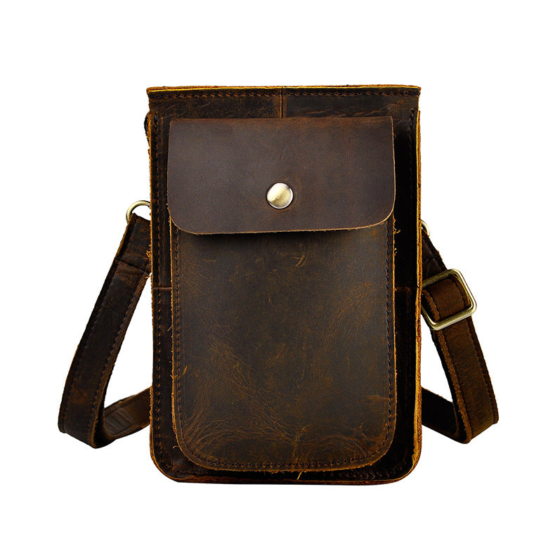 Men's Top Layer Crazy Horse Skin Cowhide Shoulder Bags