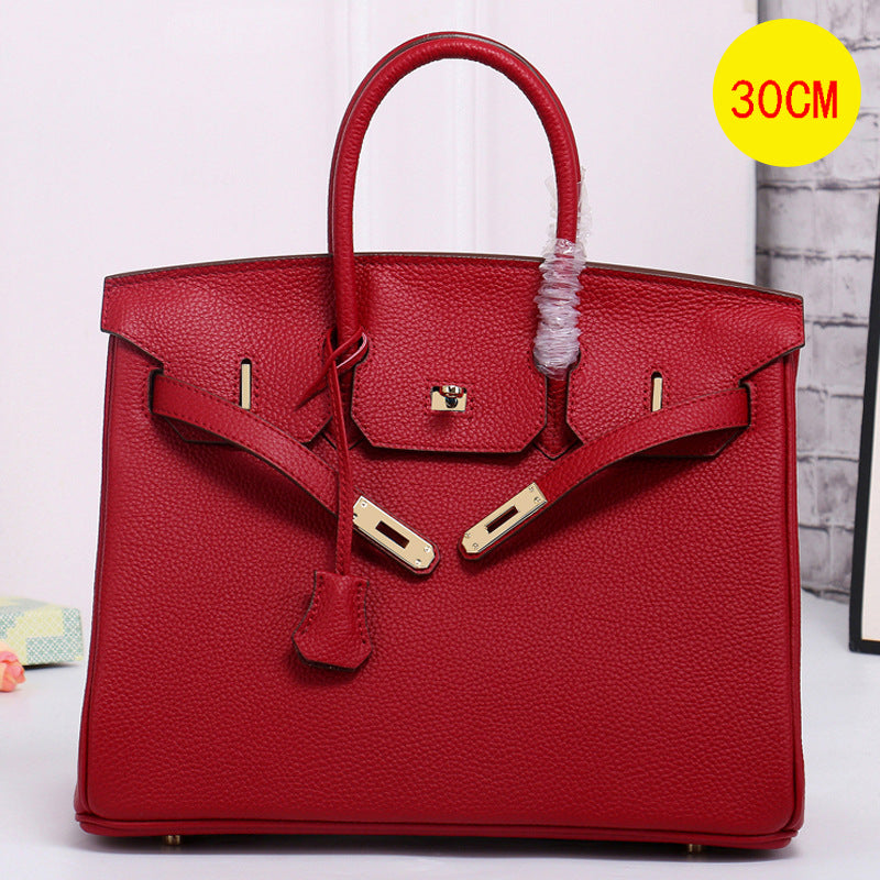 Pattern Genuine Cattlehide Leather Surface Large Capacity Handbags