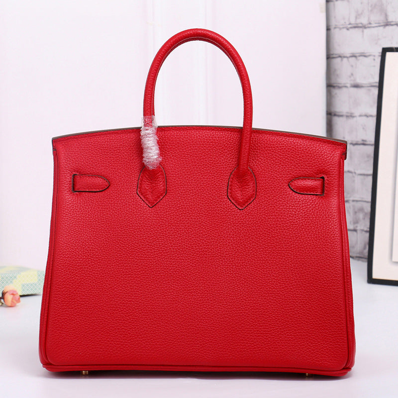 Pattern Genuine Cattlehide Leather Surface Large Capacity Handbags