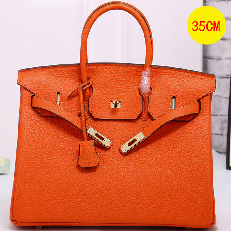 Pattern Genuine Cattlehide Leather Surface Large Capacity Handbags