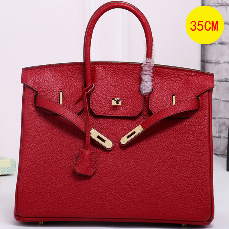 Pattern Genuine Cattlehide Leather Surface Large Capacity Handbags