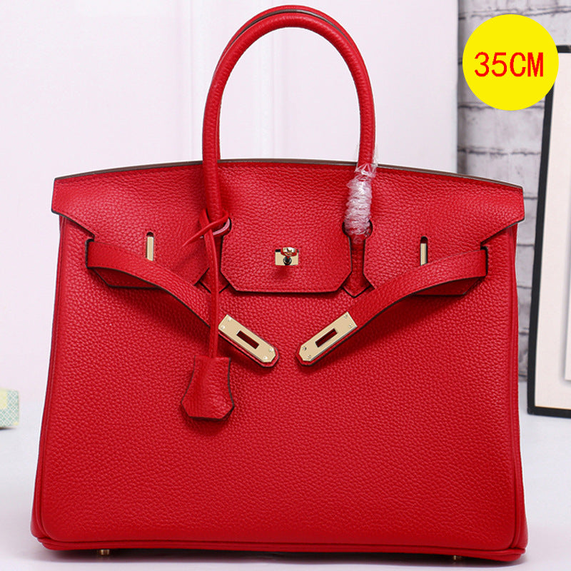 Pattern Genuine Cattlehide Leather Surface Large Capacity Handbags
