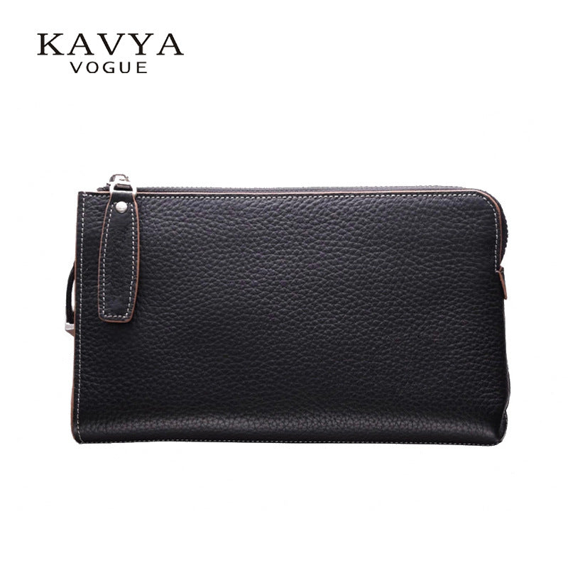Men's Genuine Leather Clutch Cowhide Zipper Korean Men's Handbags