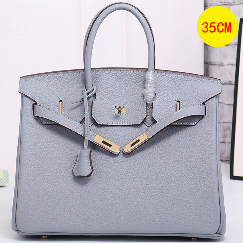 Pattern Genuine Cattlehide Leather Surface Large Capacity Handbags