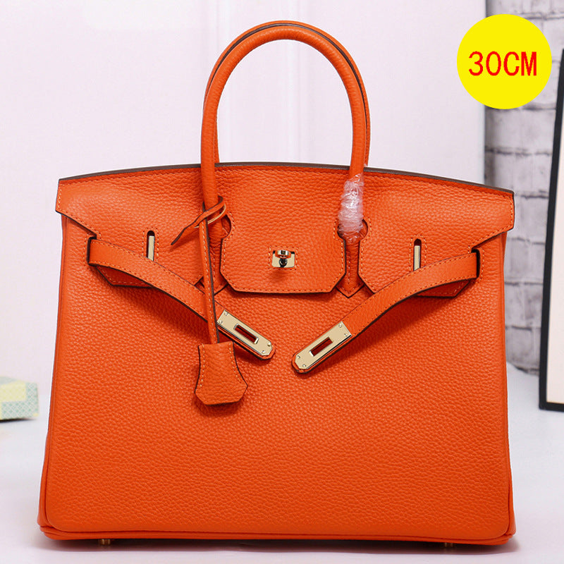 Pattern Genuine Cattlehide Leather Surface Large Capacity Handbags