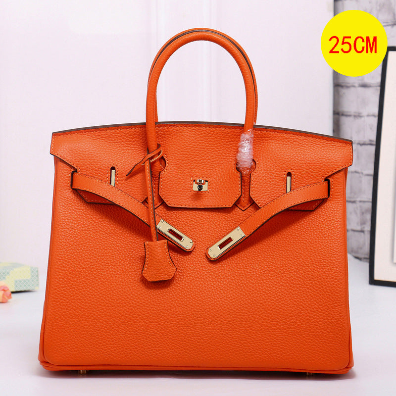 Pattern Genuine Cattlehide Leather Surface Large Capacity Handbags
