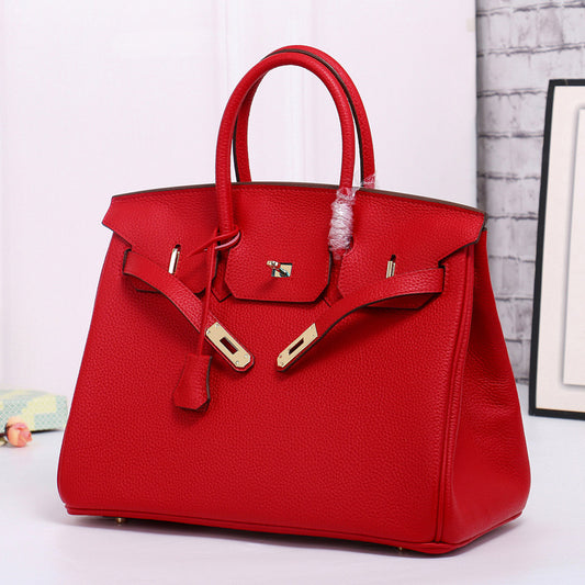 Pattern Genuine Cattlehide Leather Surface Large Capacity Handbags