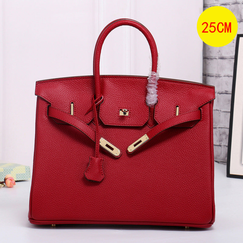 Pattern Genuine Cattlehide Leather Surface Large Capacity Handbags