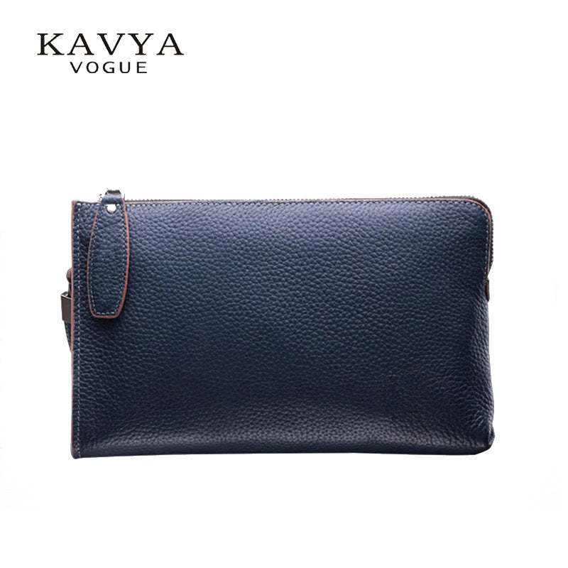 Men's Genuine Leather Clutch Cowhide Zipper Korean Men's Handbags