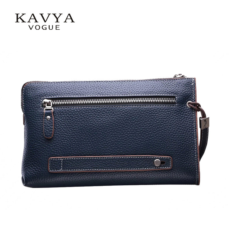 Men's Genuine Leather Clutch Cowhide Zipper Korean Men's Handbags