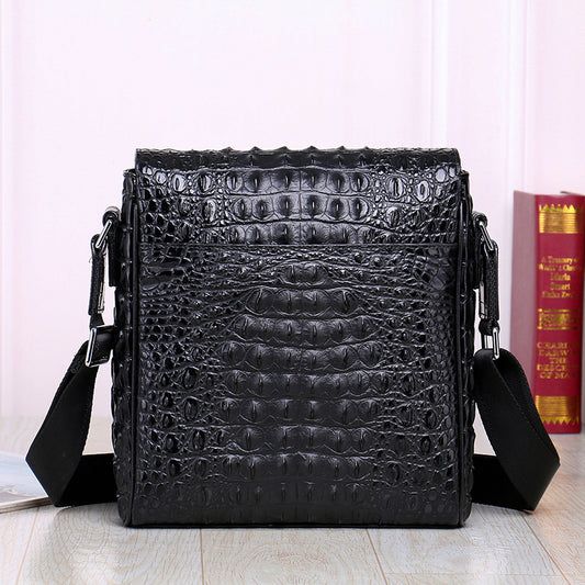 Men's Crocodile Pattern Business Vertical Cowhide Men's Messenger Bags