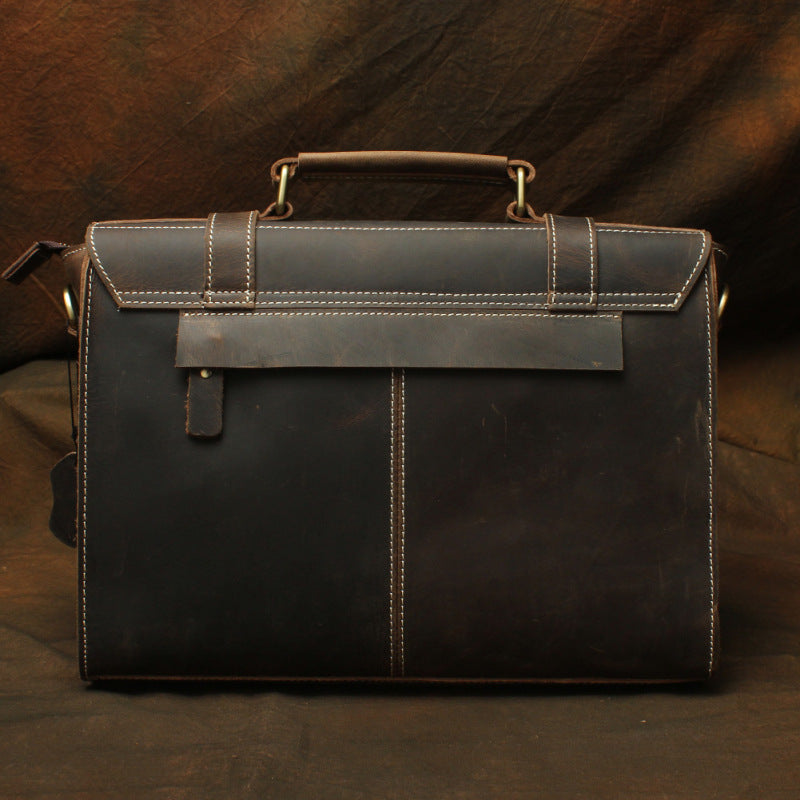 Men's Retro Crazy Horse Leather Genuine Handmade Men's Briefcases