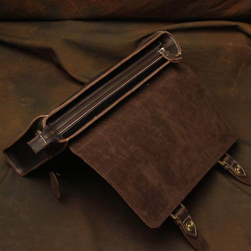 Men's Retro Crazy Horse Leather Genuine Handmade Men's Briefcases