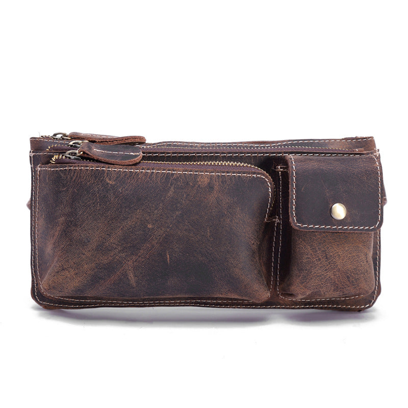 Men's Genuine Leather First Layer Cowhide Cashier Men's Waist Packs