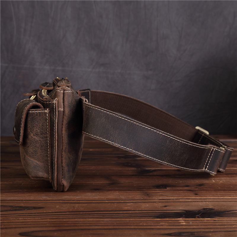 Men's Genuine Leather First Layer Cowhide Cashier Men's Waist Packs