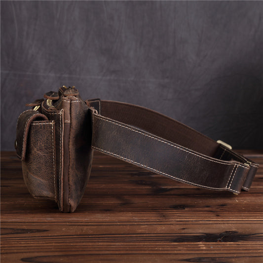 Men's Genuine Leather First Layer Cowhide Cashier Men's Waist Packs