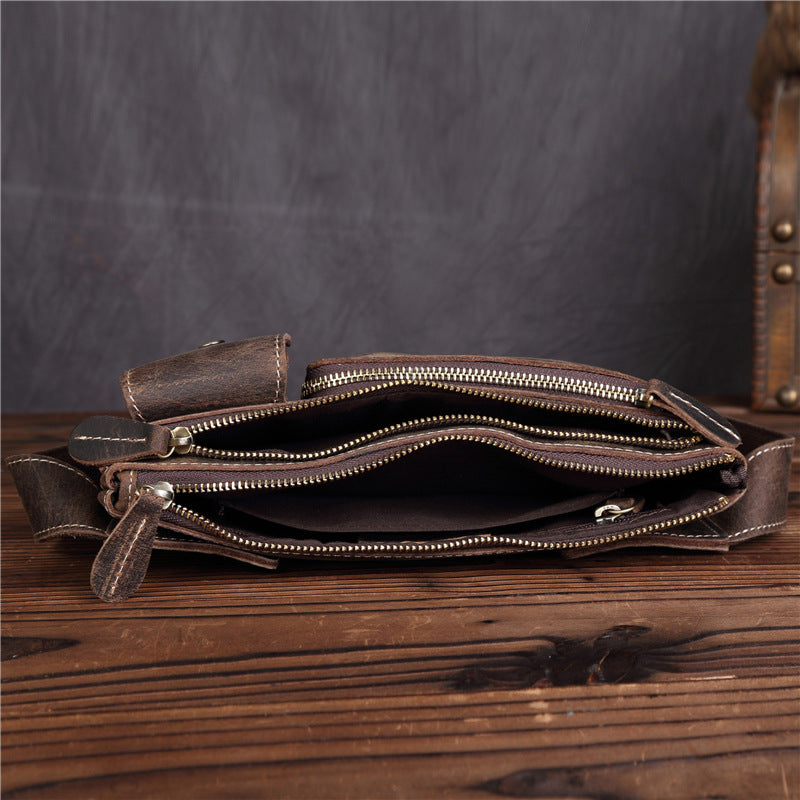 Men's Genuine Leather First Layer Cowhide Cashier Men's Waist Packs