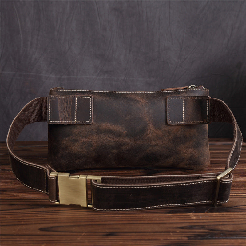 Men's Genuine Leather First Layer Cowhide Cashier Men's Waist Packs