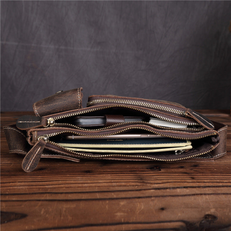 Men's Genuine Leather First Layer Cowhide Cashier Men's Waist Packs