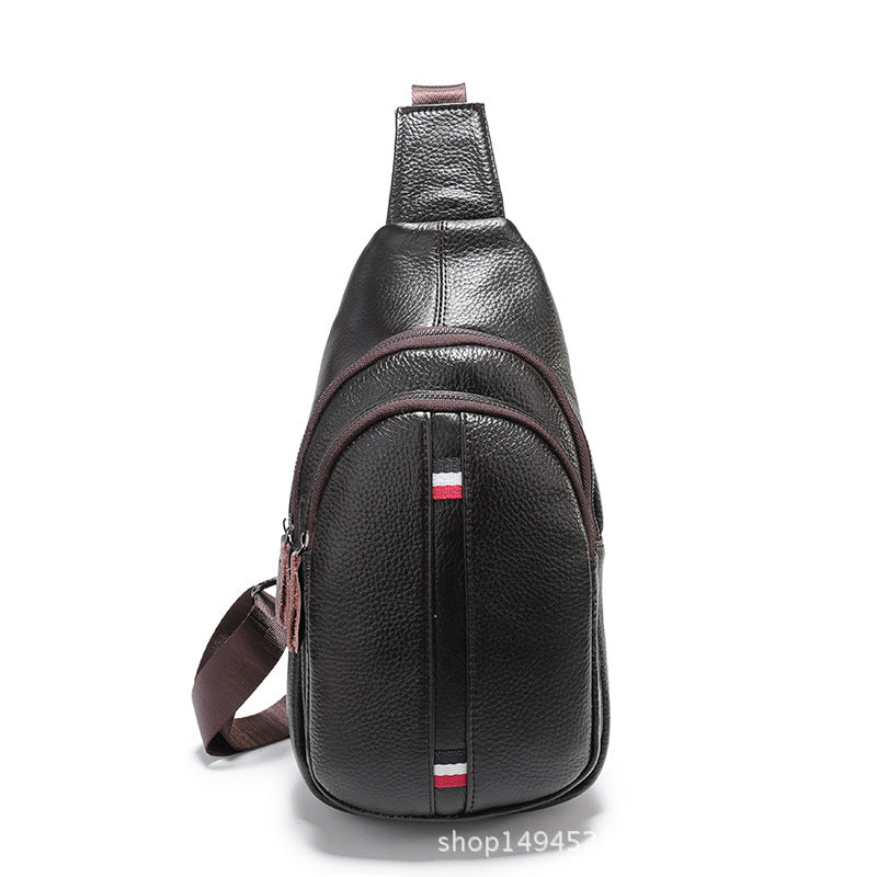 Men's Stylish Versatile Cattle Leather Korean Men's Chest Bags