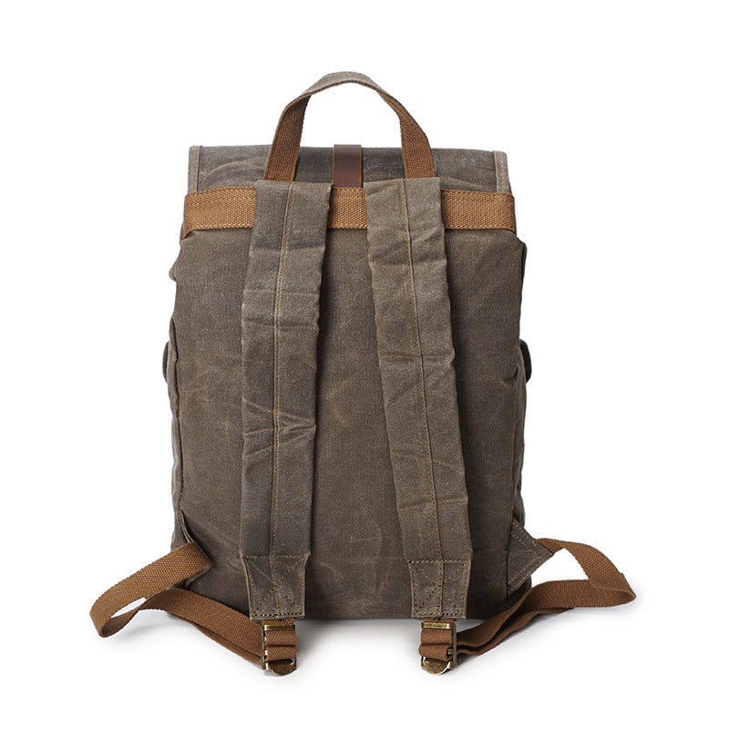 Men's Oil Wax Canvas Vintage Waterproof Backpacks