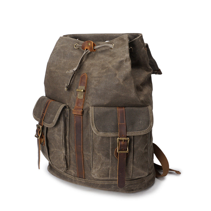 Men's Oil Wax Canvas Vintage Waterproof Backpacks
