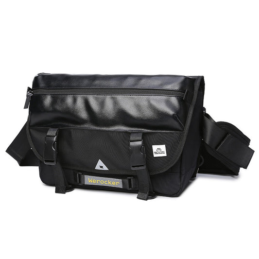Men's Trendy Leather Tooling Motorcycle Mechanical Style Men's Messenger Bags