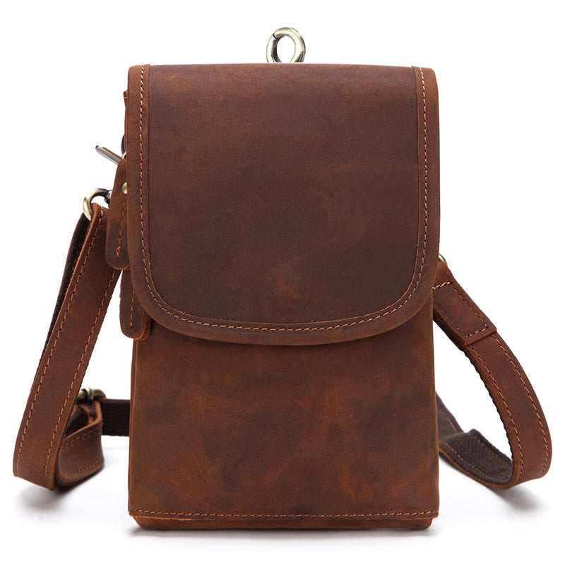 Men's Leather Pocket First Layer Cowhide Retro Men's Waist Packs