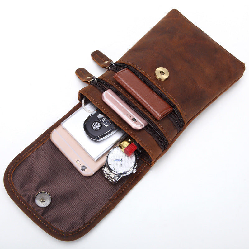 Men's Leather Pocket First Layer Cowhide Retro Men's Waist Packs