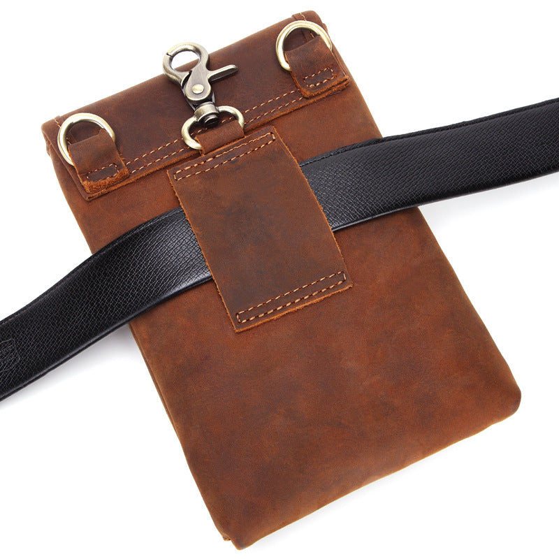 Men's Leather Pocket First Layer Cowhide Retro Men's Waist Packs