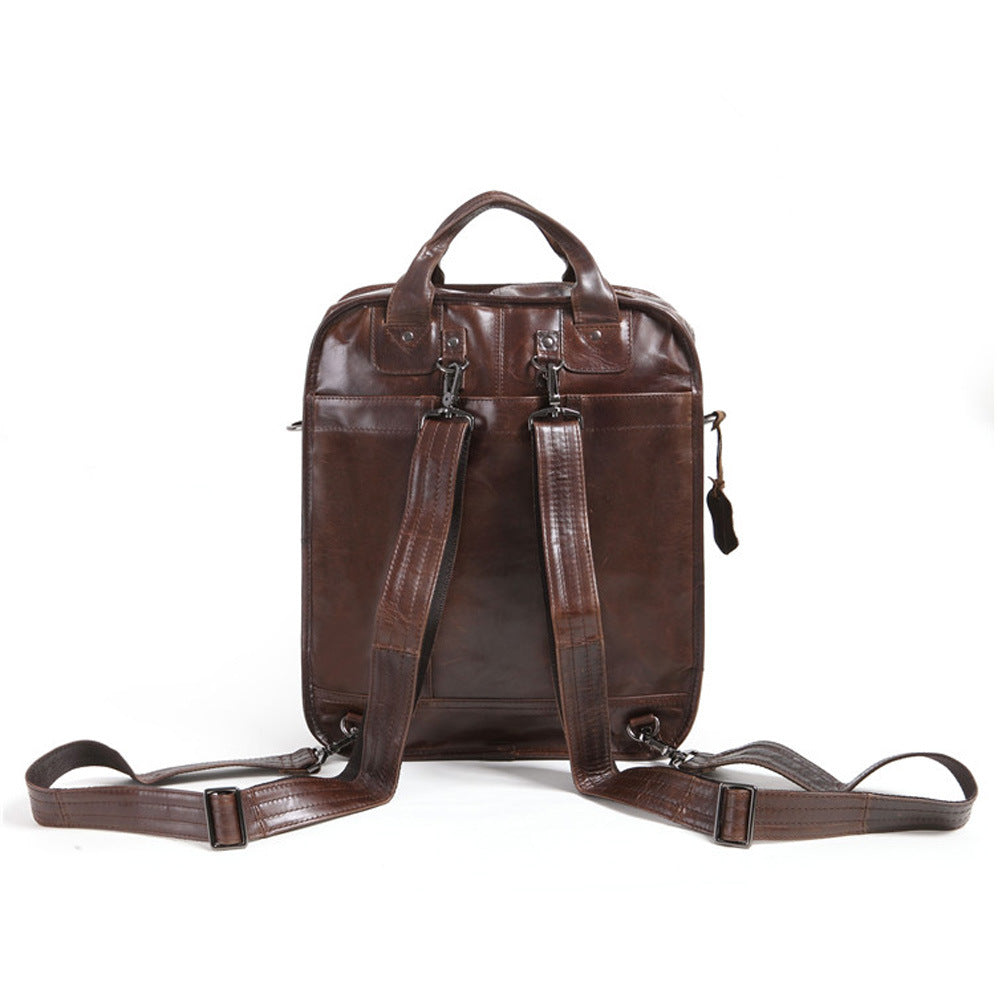 Men's Shoulders Vertical Business First Layer Cattlehide Handbags