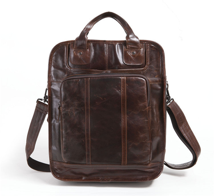 Men's Shoulders Vertical Business First Layer Cattlehide Handbags