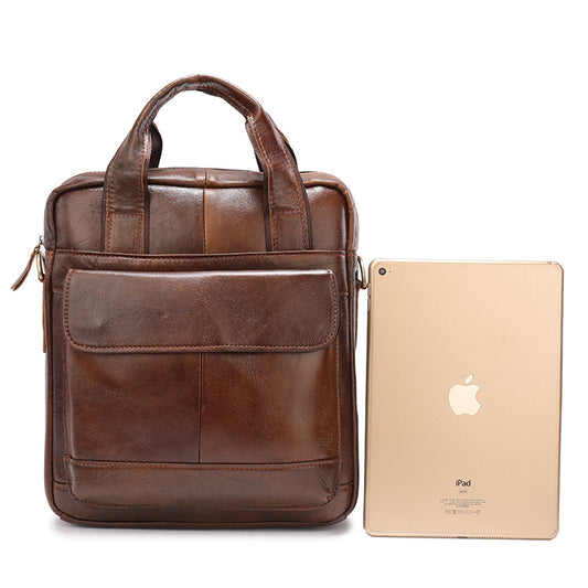 Men's File Vertical Retro Business Top Layer Men's Messenger Bags