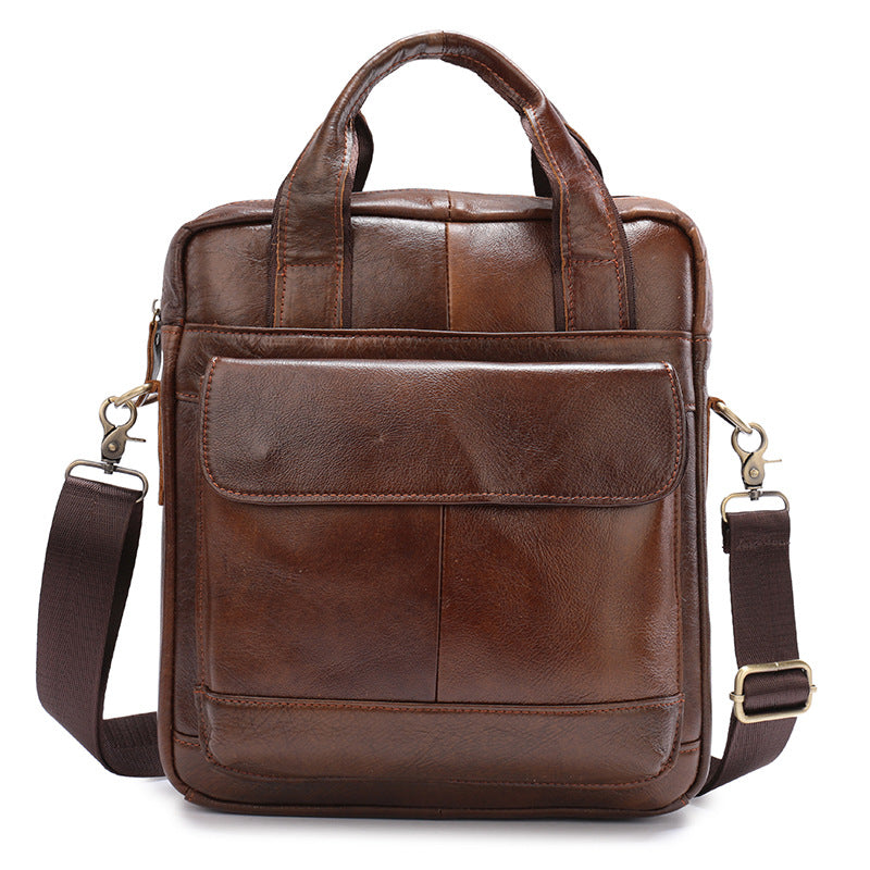 Men's File Vertical Retro Business Top Layer Men's Messenger Bags