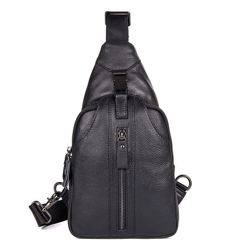 Men's First Layer Cowhide Leather Leisure Men's Chest Bags