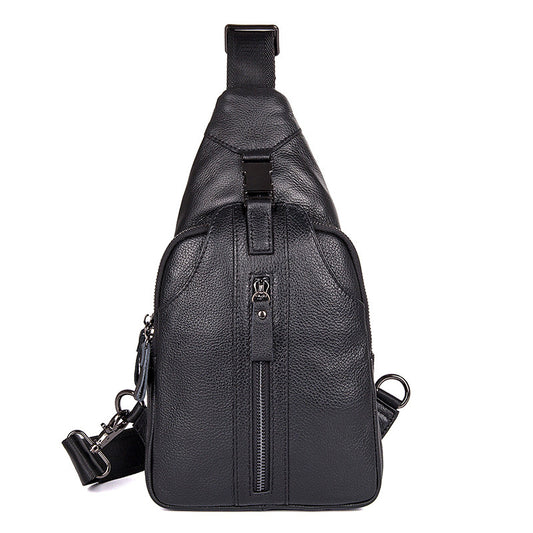 Men's First Layer Cowhide Leather Leisure Men's Chest Bags