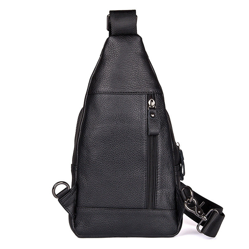 Men's First Layer Cowhide Leather Leisure Men's Chest Bags