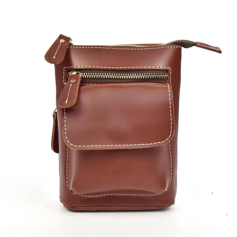 Men's Leather Crazy Horse Multifunctional Hanging Men's Waist Packs