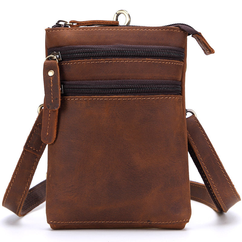 Men's Leather Pocket First Layer Cowhide Retro Men's Waist Packs