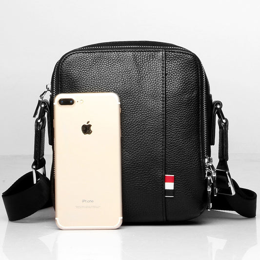 Men's Fashion Mini High Sense Genuine Cattlehide Men's Shoulder Bags