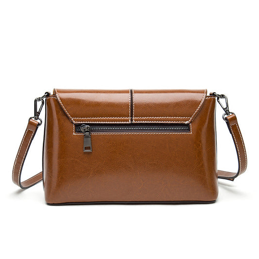 Women's Korean Style Oil Wax Cow Leather Backpacks